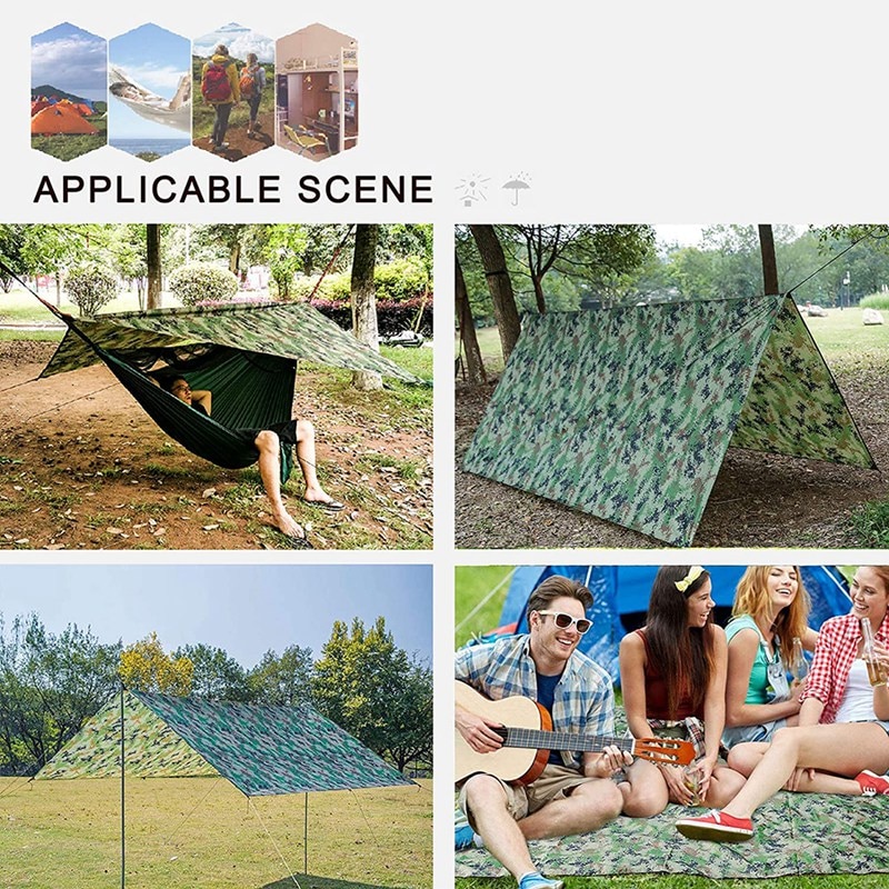 Cheap Goat Tents Camping Tarp Waterproof,Hammock Rain Fly,Outdoor Moistureproof Picnic Mat,Multifunction Tent,91 x 83 Inch Tents 